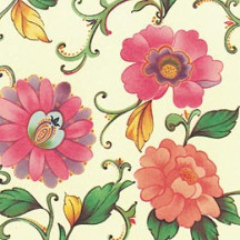 Pink Flower Print Italian Paper ~ Carta Varese Italy